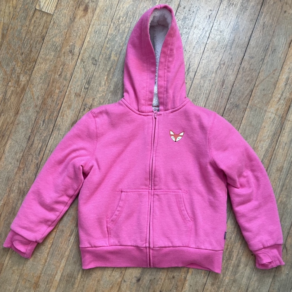 Eddie Bauer Girls' Camp Fleece Faux Shearling-Lined Hoodie - sz M (10/12)